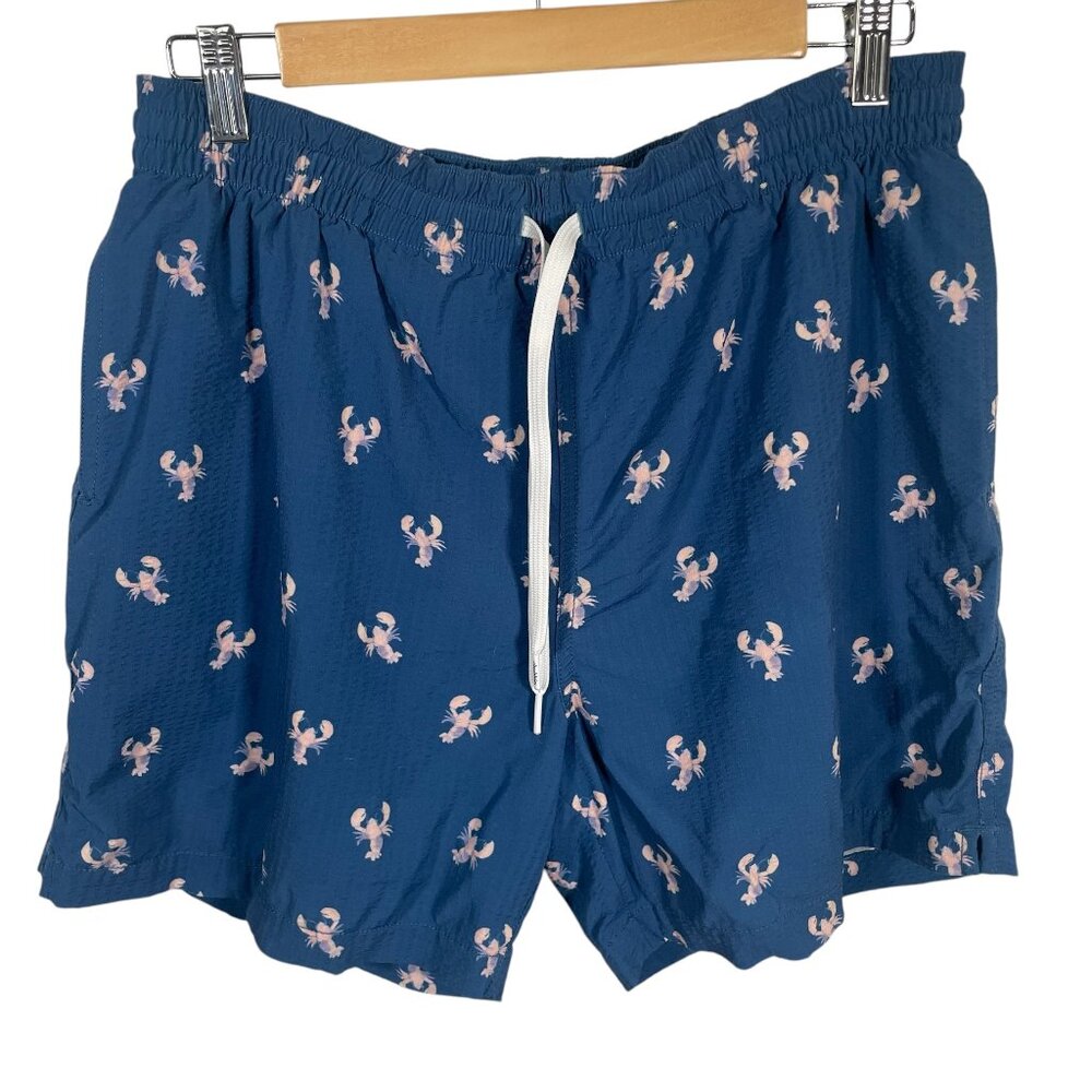 Chubbies Swim Trunks Men Large ‘The Claw of the Lands’ Crabs Blue Pockets Lined